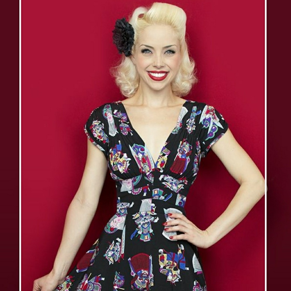 Trashy Diva 1940's dress Chinese Opera - sz 14